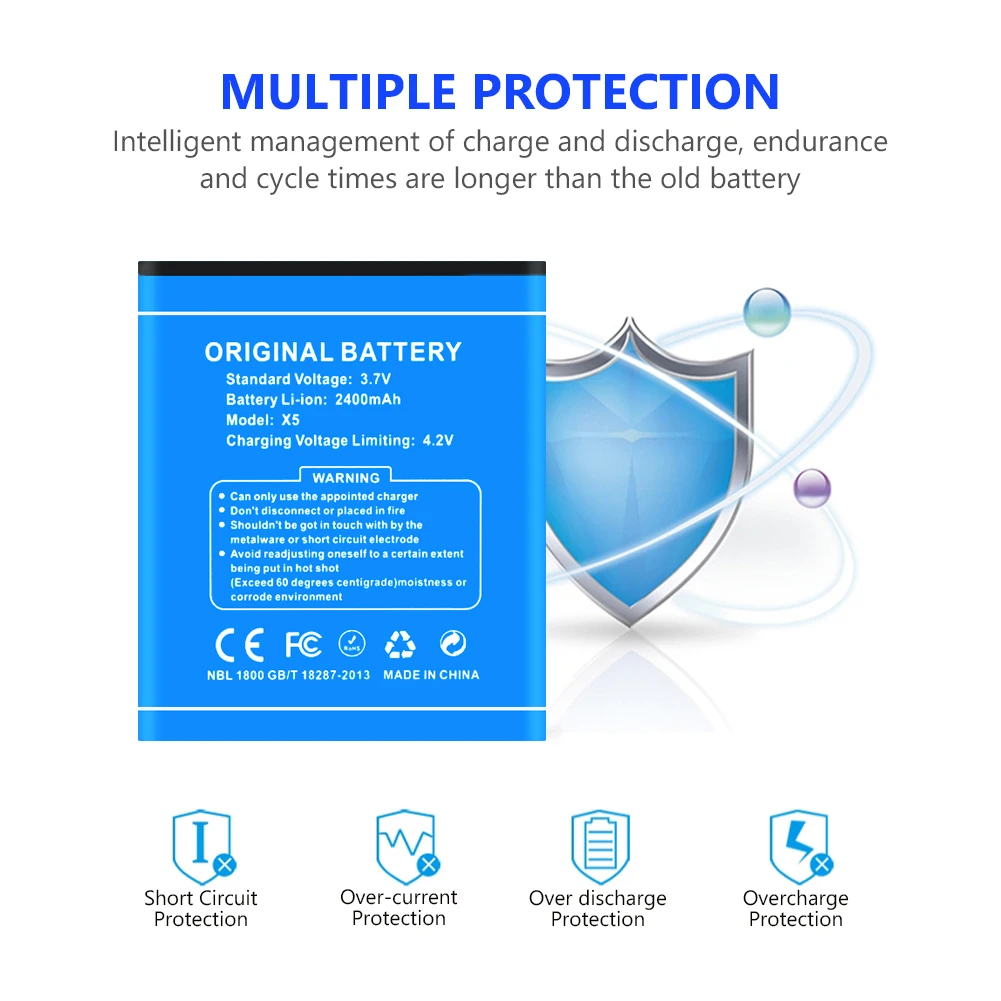 Новинка, 3,7 в, 2400 мА/ч, аккумуляторная батарея для телефона, запасные батареи для мобильного телефона, литий-ионный аккумулятор для DOOGEE X5 X5 Pro