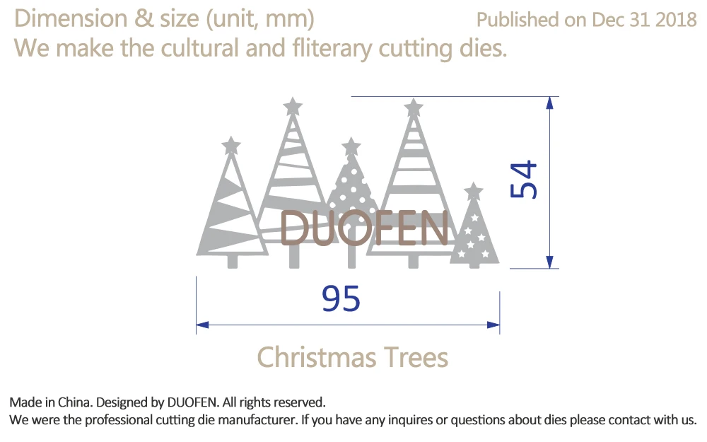 DUOFEN металлические Вырубные штампы Рождественская елка Кружева полые DIY скрапбук бумажный альбом Новинка