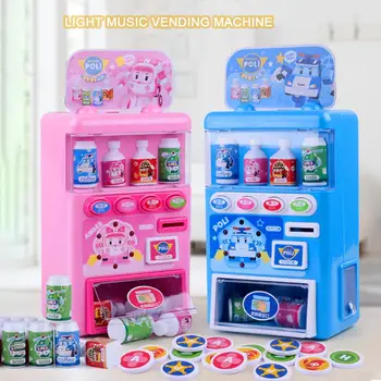 

Children's Simulated Vending Machine Puzzle Drinks Vending Machine Toy Pretend Toy Set Equiped With Soft Light And Music