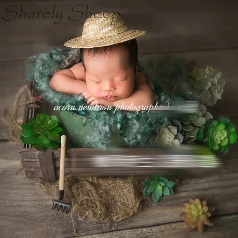 

Newborn Photography Hat Prop Baby Photo Shoot Handmade Posing Hat Cap bebe fotografia Accessories New Born Photo Bonnet Shovel