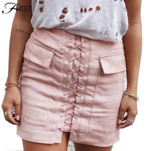 font b Women b font Elegant Solid Color Bandage Mini font b Skirt b font
