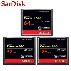 SanDisk Extreme PRO CF карта 64 ГБ 32 ГБ карты CompactFlash памяти Макс читать Скорость 160 м/с 128 ГБ CF флэш-карты для Камера