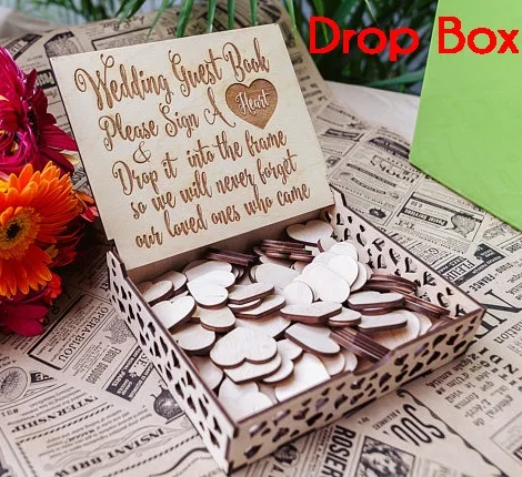 Double Heart Drop Box Guest Book ,Wood Personalized Wedding Guest Book ,Alternative Baby Guestbook, Wedding sign