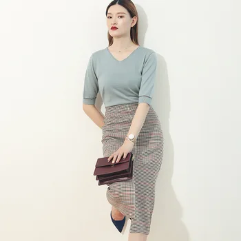 

candy color turtleneck sweater women Korean style fem me 2019 Autumn winter knitwear pull over plus size thin soft V neck