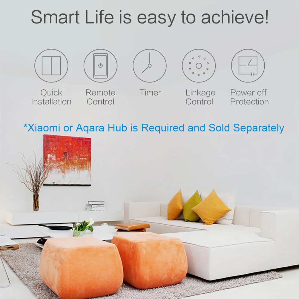  Xiaomi Aqara Wall Switch Smart ZigBee Zero Line Fire Wire Light Remote Control Wireless Key Wall Sw - 33015132632