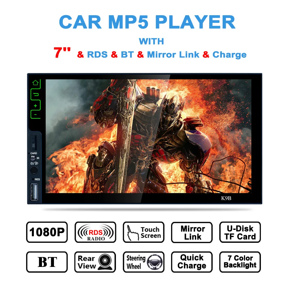 

Free shipping Spot new touch car Android MP5 standard dual HD capacitive screen general-purpose machine K9B