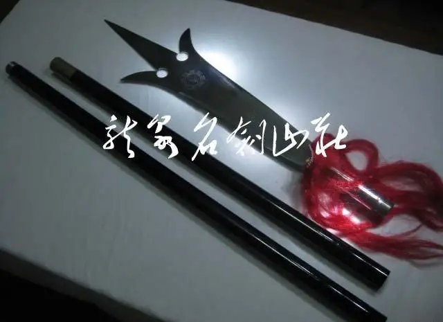 S2512 нож с тремя наконечниками двойные лезвия JIRO Стальная вилка для копья Меч деревянный полерм 85"