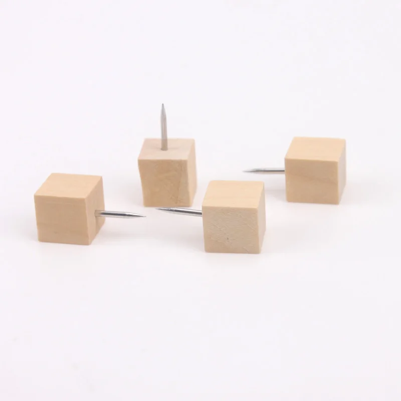 

10pcs Round Square Wood Push Pins Thumb Tack Message Board Paper Map Cork Board Capped Pins school Accessories Chinchetas