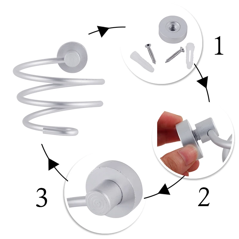 1 шт. держатель для фена, алюминиевые аксессуары для ванной комнаты, настенная полка, держатель для хранения фена, инструменты для ванной комнаты