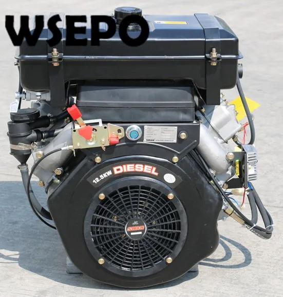 Прямая поставка с завода! WSE 2V86F 836CC 20HP 12KW V двухцилиндровый горизонтальный вал