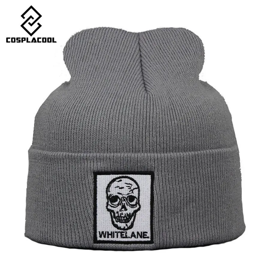 

[COSPLACOOL] Autumn and winter knitting hat men and women skeleton knitted cap letters warm outdoors wool cap