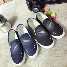 Bomlight Джинсовая обувь женская повседневная обувь слипоны холст Туфли без каблуков женские мелкой Мокасины Кроссовки Для женщин осень мокасины