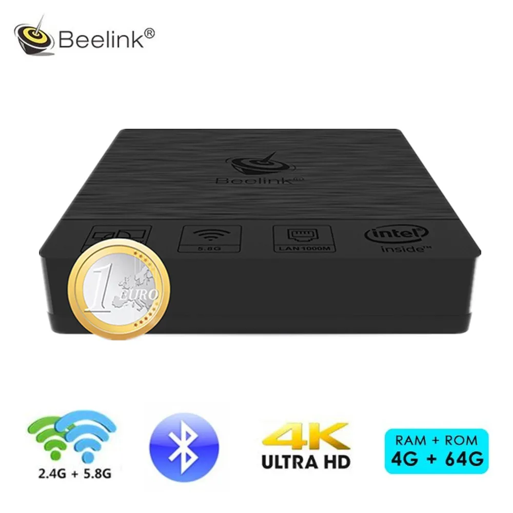 Мини ПК Beelink BT3 Pro 2 4/5 8 GHz Smart tv Box Widws10 Intel Atom X5 Z8350 64 бит WiFi Bluetooth 4 0 Гб ram