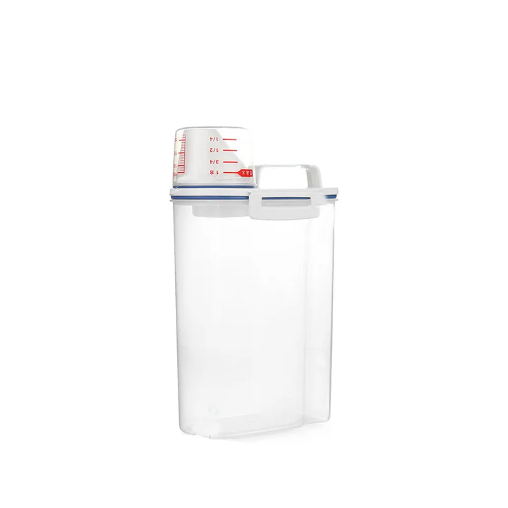 

Transparent large capacity 2L PP Cereal Dispenser Storage Box Kitchen Food Grain Rice Container Kitchen tool high quality