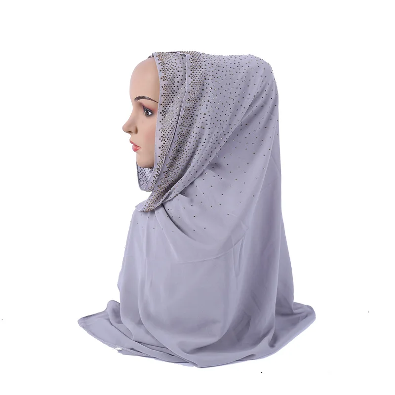 Роскошный Мусульманский Исламский хиджаб шарф для женщин, шапка Amira, модные красивые стразы, готовы носить дизайнерский шарф для женщин, роскошный - Цвет: C6