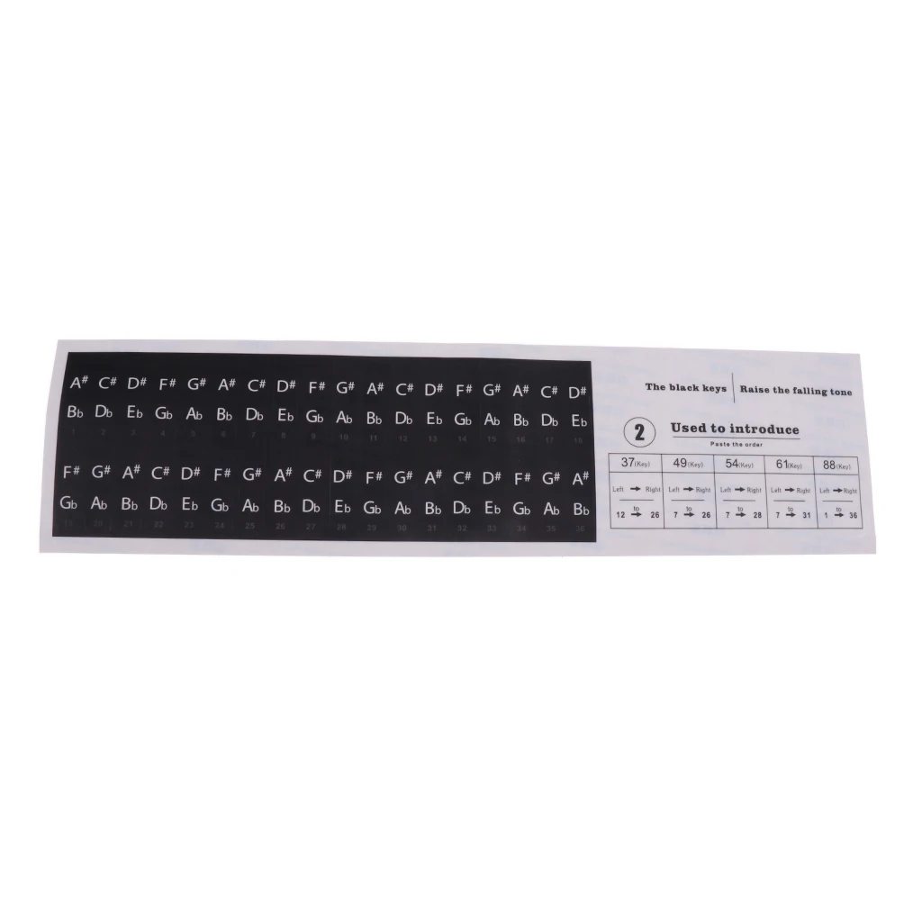 Beginners Piano Sticker 49/54/61/88 Key Music Note Lables Decals for Electronic Piano Parts