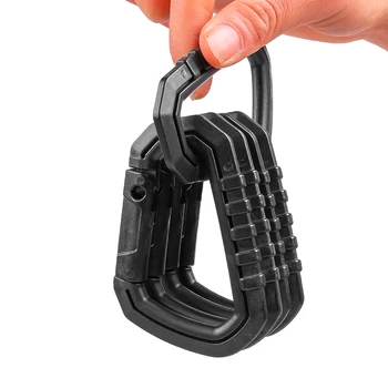 Günstige Frühling Snap Karabiner Clip Haken-2 Pack Große Polymer D-Ring Keychain Hartplastik EDC Schlüsselring Utility Schnell Link Clips Für Ta