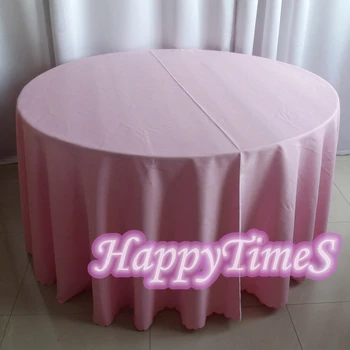

90in Polyester table cloth in pink color 10pcs a lot for round table, Beatiful wedding decoration hot sale now.