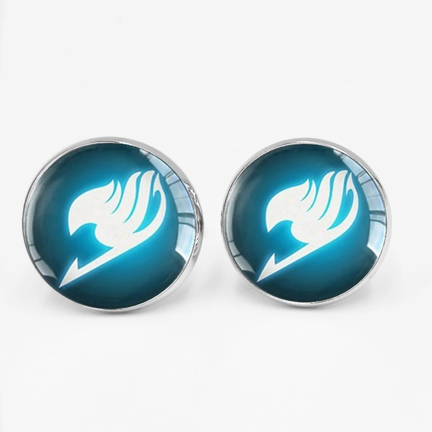 

Fairy Tail Cufflinks Guild Logo Glass Bullet Buttons Anime Jewelry Men's Gifts Anime Cosplay Lovers