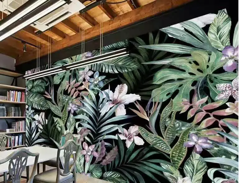 

Elegant western paintings Hand-painted silk wallpaper painting scenery wallcovering many patterns and background optional