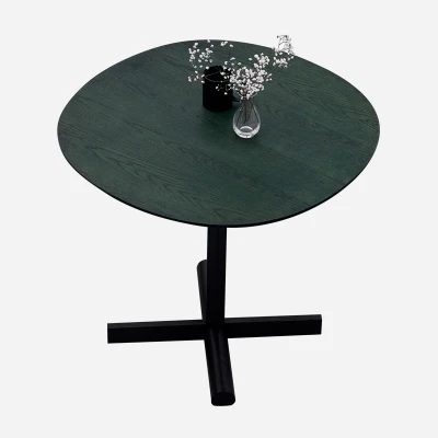 Луи мода складной обеденный стол бытовой небольшой квартиры твердой древесины скандинавских многофункциональный творческий кофе - Цвет: Blackish green