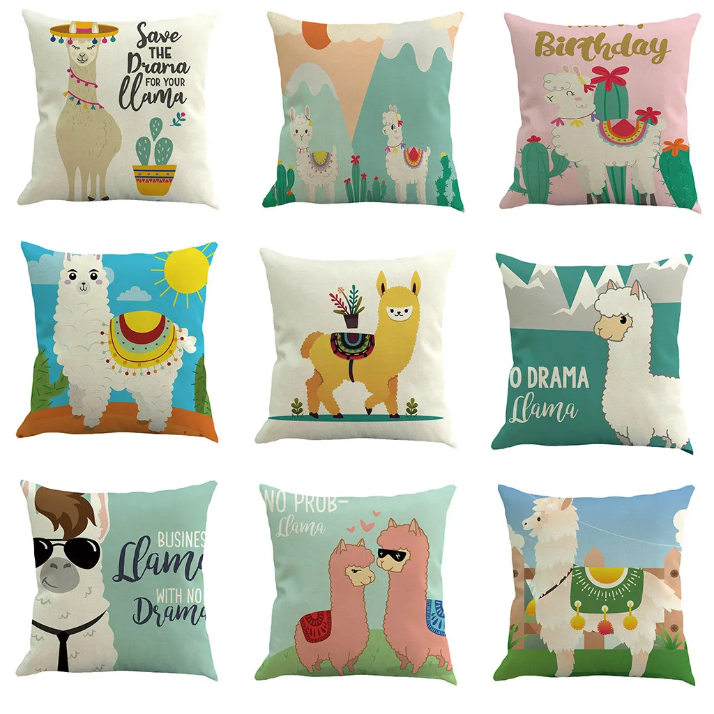 

ISHOWTIENDA Pattern Pillowcase Pillow Case Cushion Cover Sofa Home Car Decor printed sofa decorative cushions
