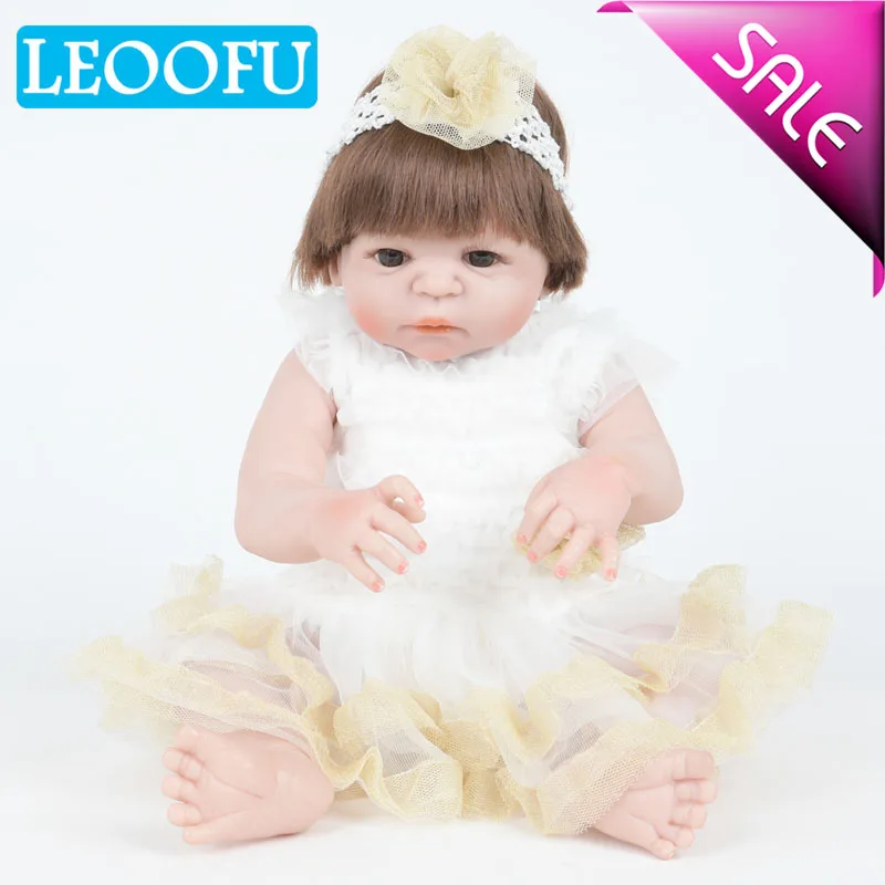 

LEOOFU 55cm 22inch baby silicone dolls full body silicone reborn baby doll lifelike newborn baby gift babies toys new years gift