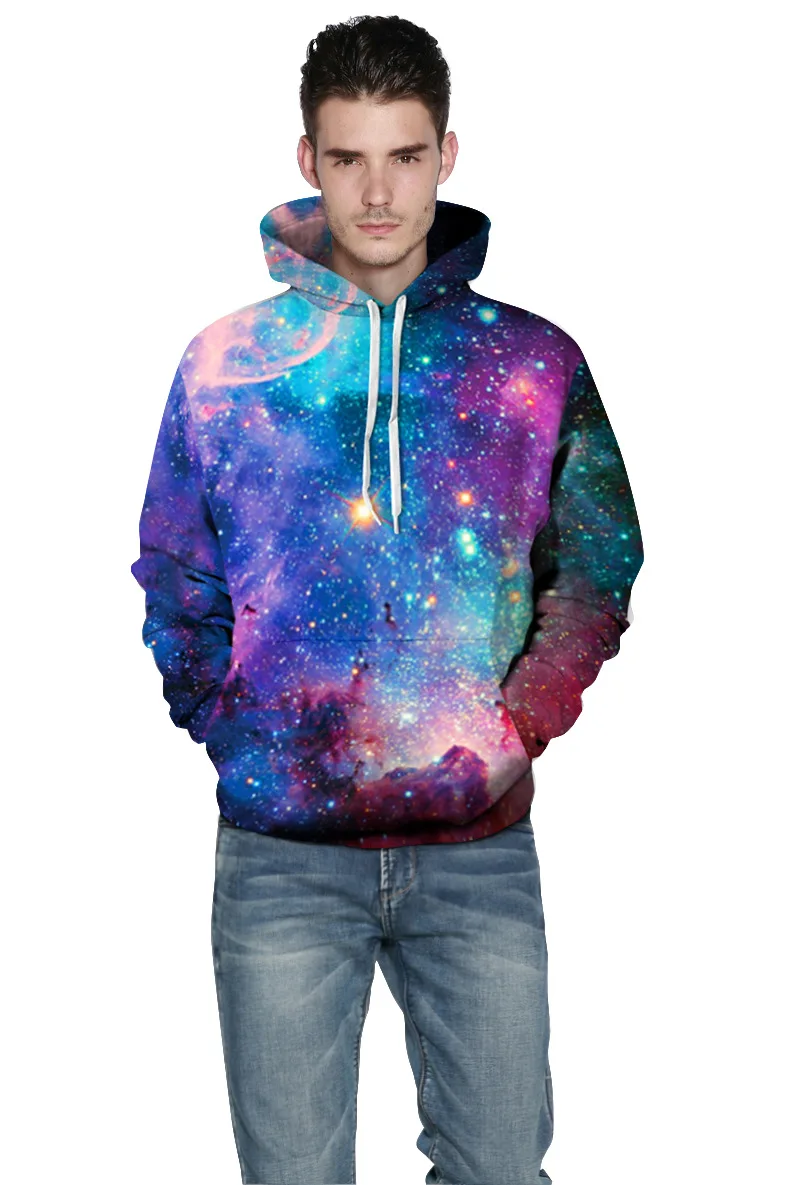 New Fashion Couples Men Women Unisex Design Starry sky 3D Print Hoodies sweater Sweatshirts Jacket Pullover Top