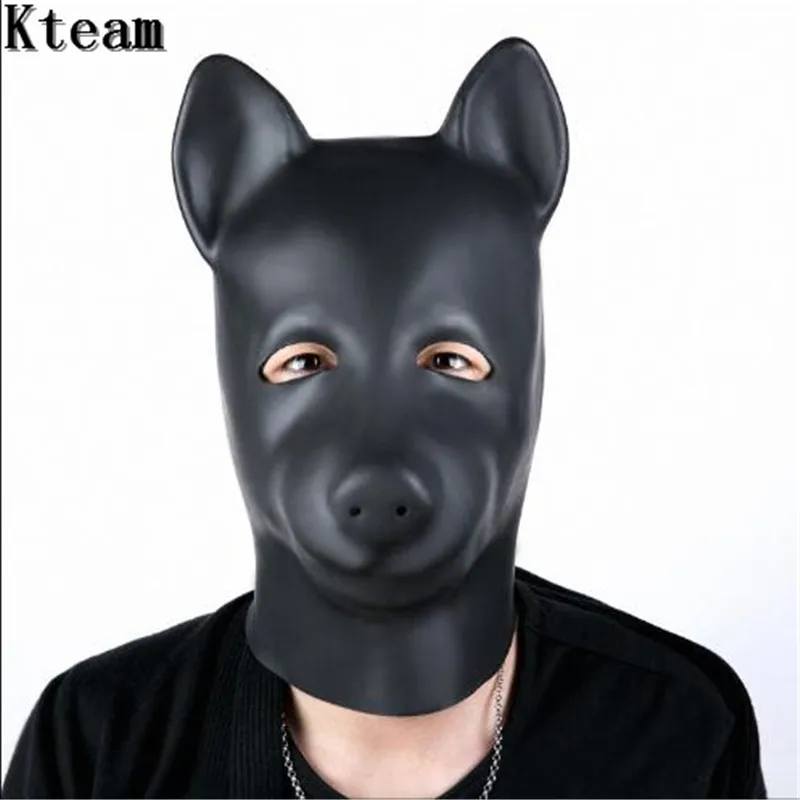 

2019 Hot New Sexy Cosplay Role Play Dog Full Head Mask Soft Padded Latex Rubber Puppy Head Mask Adults Cosplay Game Face Mask