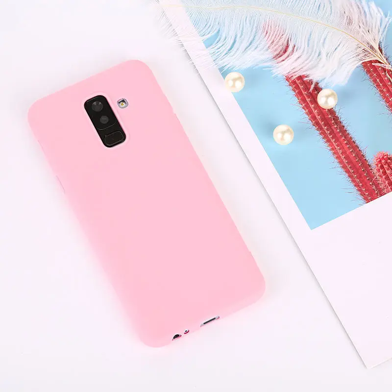 Чехлы для Samsung Galaxy A7 J4 J6 плюс J8 A6 A8 S9 S8 Plus Note 9 8 A3 A5 A7 J3 J5 J7 S7 мягкая Macaron Цвет крышка - Цвет: Rose