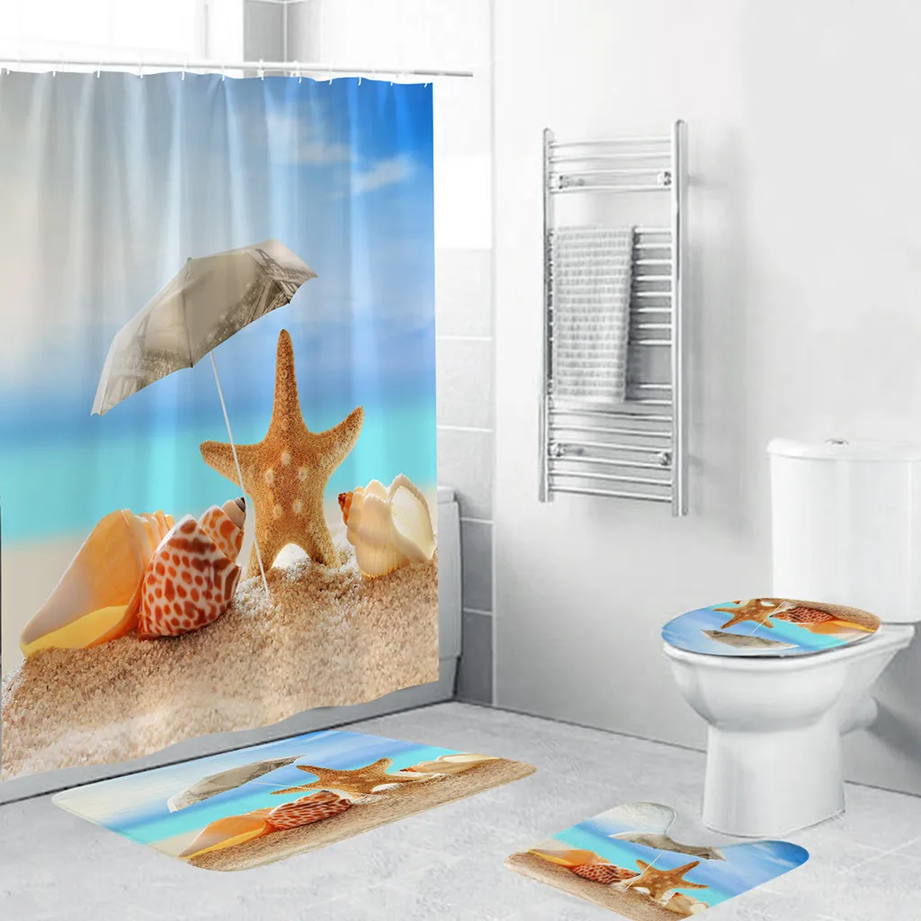 Набор аксессуаров для ванной комнаты нескользящий коврик на подставке + крышка