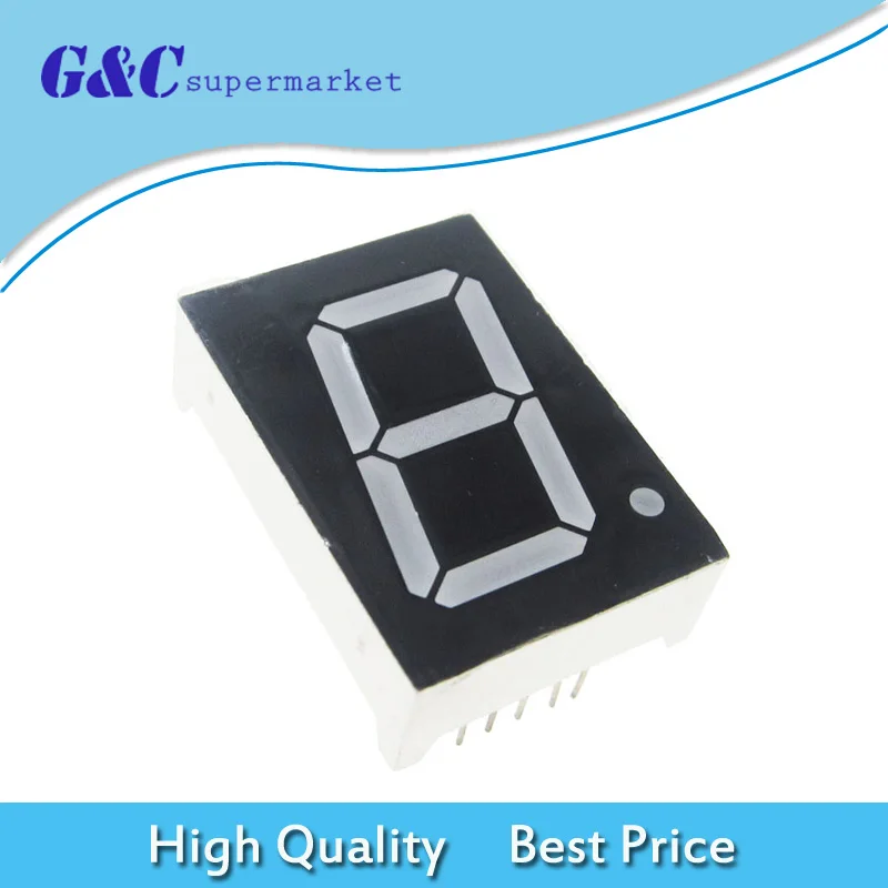 

1 Pcs Common Cathode 10 Pin 1 Bit 7 Segment 1" Red LED Display Digital Tube