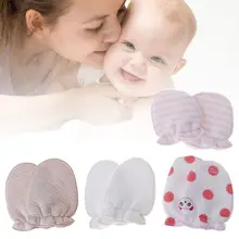 1 пара детских перчаток с защитой от царапин, мягкая смесь хлопка, теплые, зимние, Осенние, противозахватные, милые варежки для ухода за новорожденными
