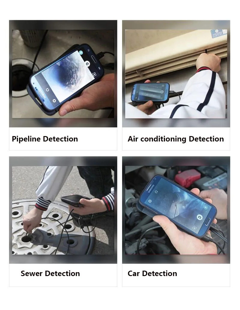 2 м эндоскоп камера IP67 Водонепроницаемый 6 светодиодный бороскоп Авто Ремонт труба инспекция зеркало телескопическое зеркало инструмент для Android PC