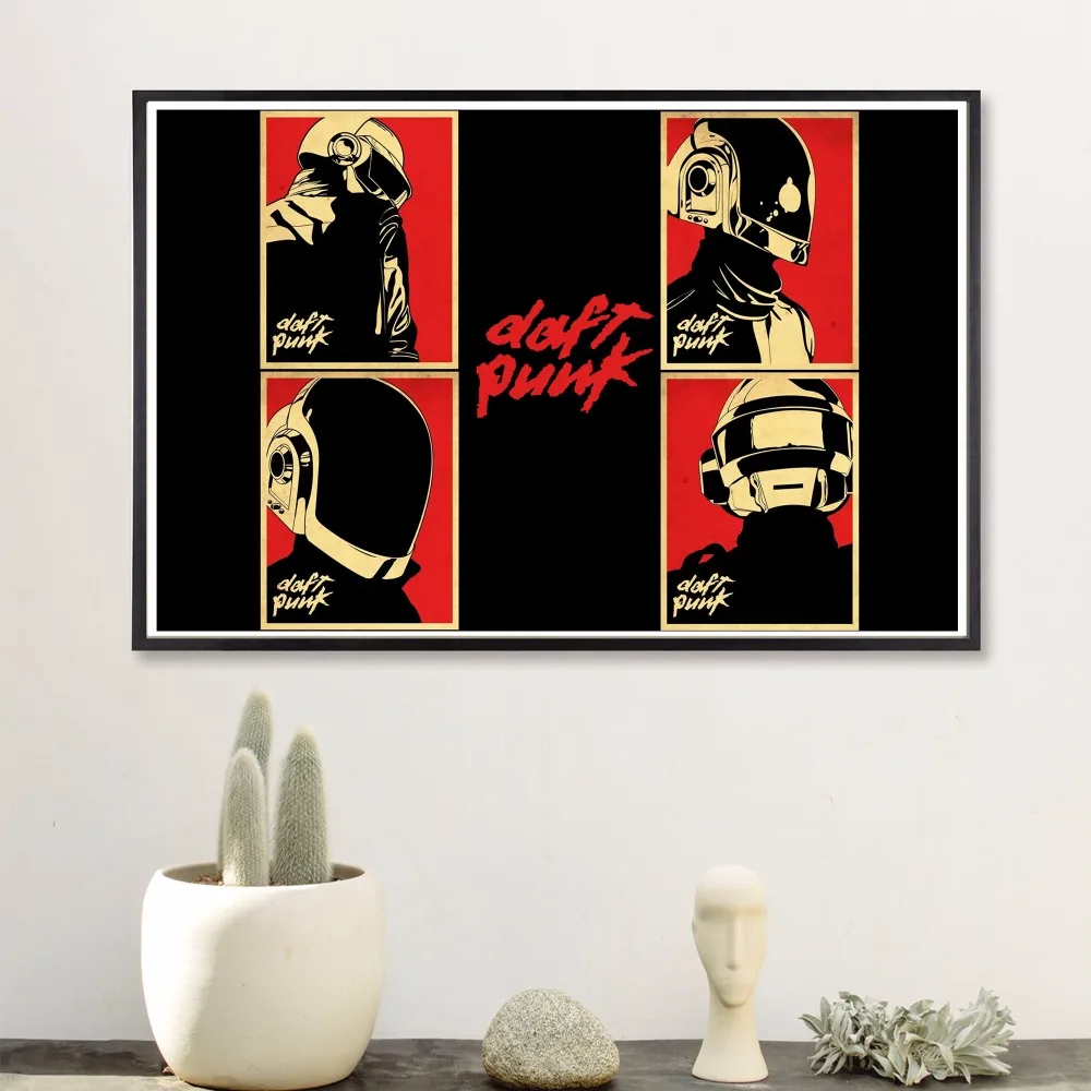 Ретро стиль панк голова музыка Винтаж Холст художественный Принт плакат