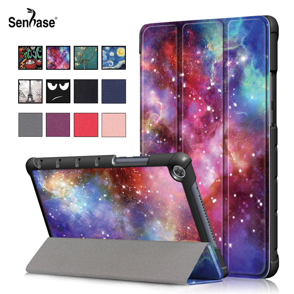 Ультратонкий чехол книжка из искусственной кожи с рисунком для планшета Huawei MediaPad
