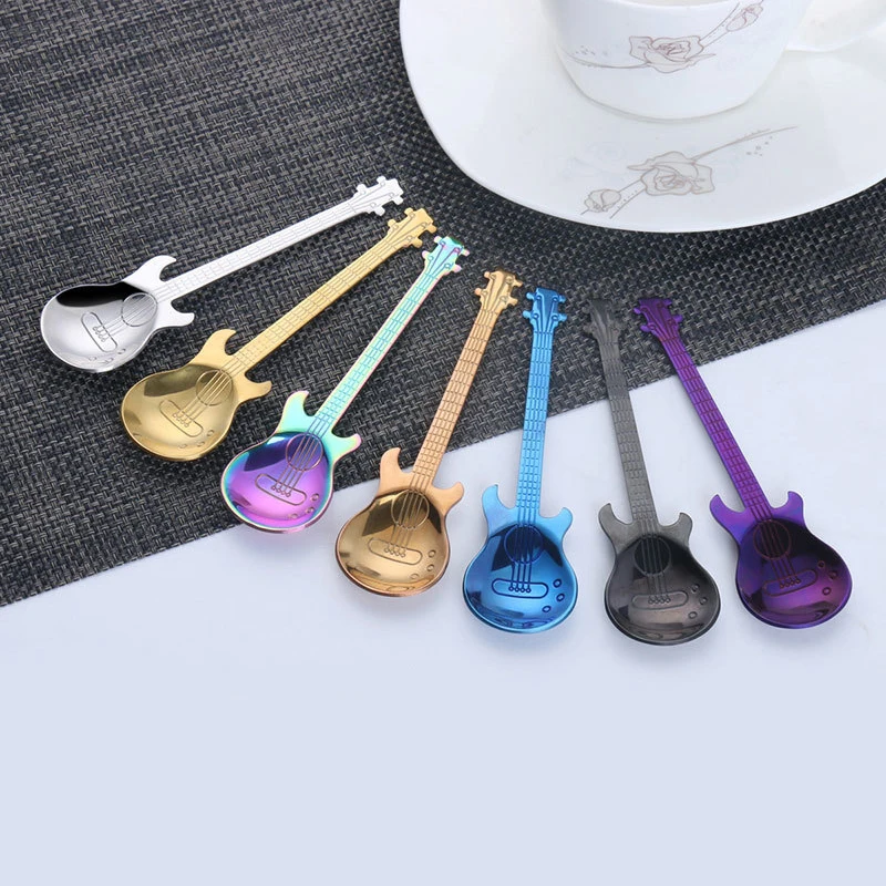 guitar coffee spoon wedding cutlery set  (2)