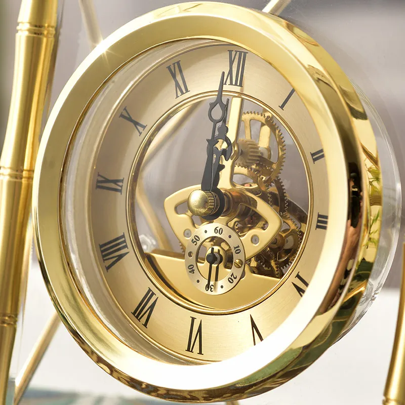 Декоративные настольные золотые часы для гостиной, спальни, креативные Ретро настольные часы, ручные немые часы, украшения