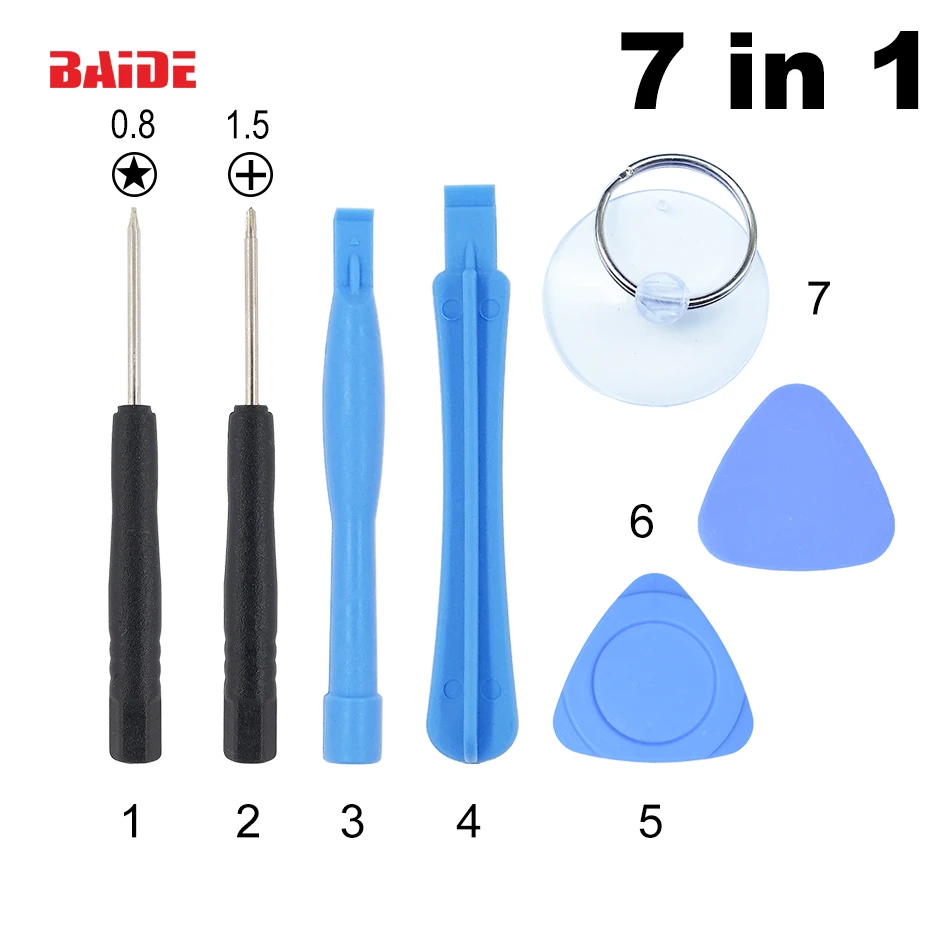 

7 in 1 Repair Opening Tools Kit Pry Tool With 0.8 Pentalobe 1.5 Phillips For iPhone 4G 5G 6G 6Plus Samsung 500 Set