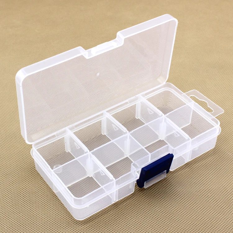 8 dividers transparent plastic storage box toy jewelry accessories