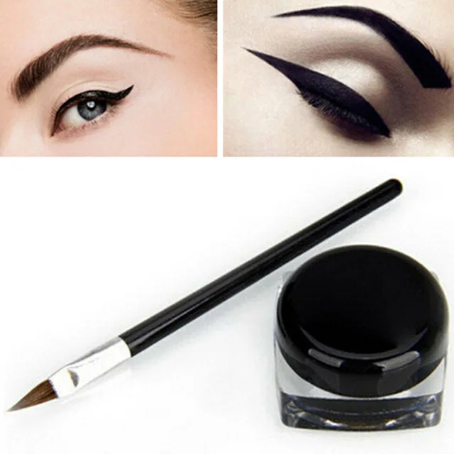 

Free shipping Clouds drying waterproof eyeliner is not blooming Eyeliner send instant charming eyes black eyeliner brush makeup