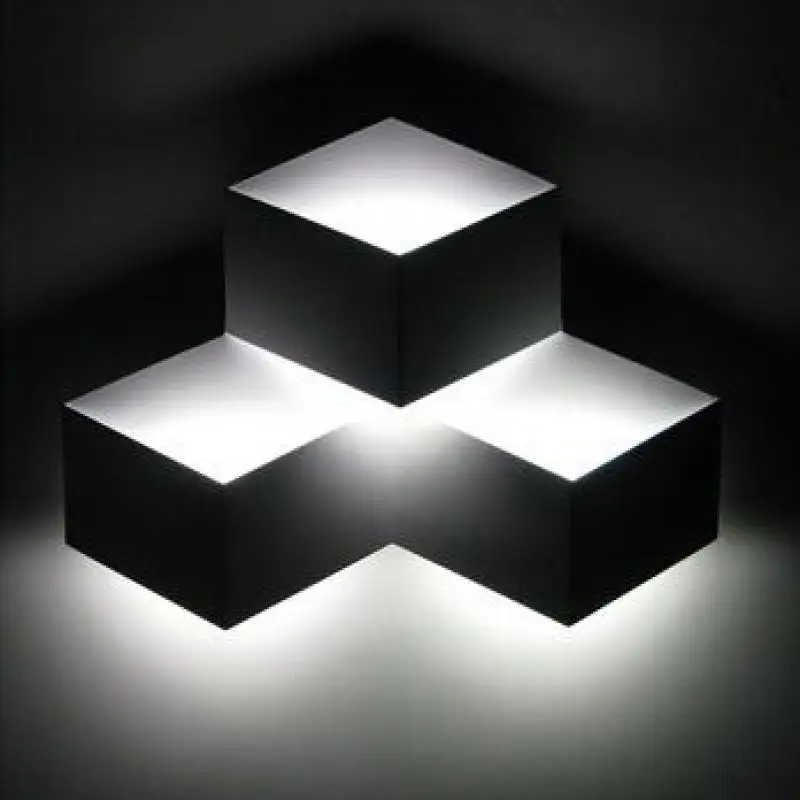 3 Heads 9w Magic Led Wall Light Aluminum Stereo Rhombus Ice Cube 3d