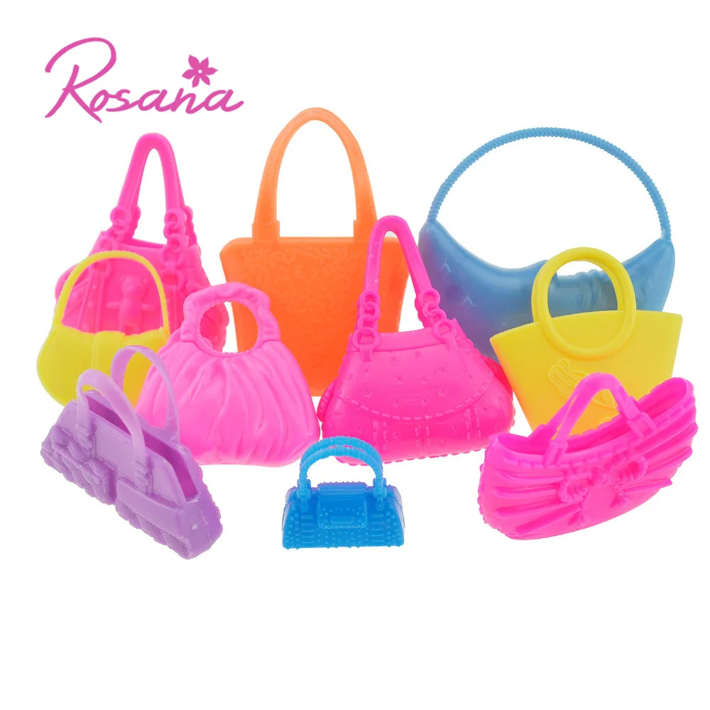 

Rosana 10 Pcs Cute Bags for Barbie Doll Dress Up Morden Handbag Shoulderbag Doll Accessories Girls Play House Party Toys