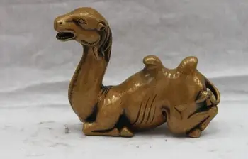 

China Royal Feng Shui Pure Bronze Camel Llama Writing brush Pen Rack Statue
