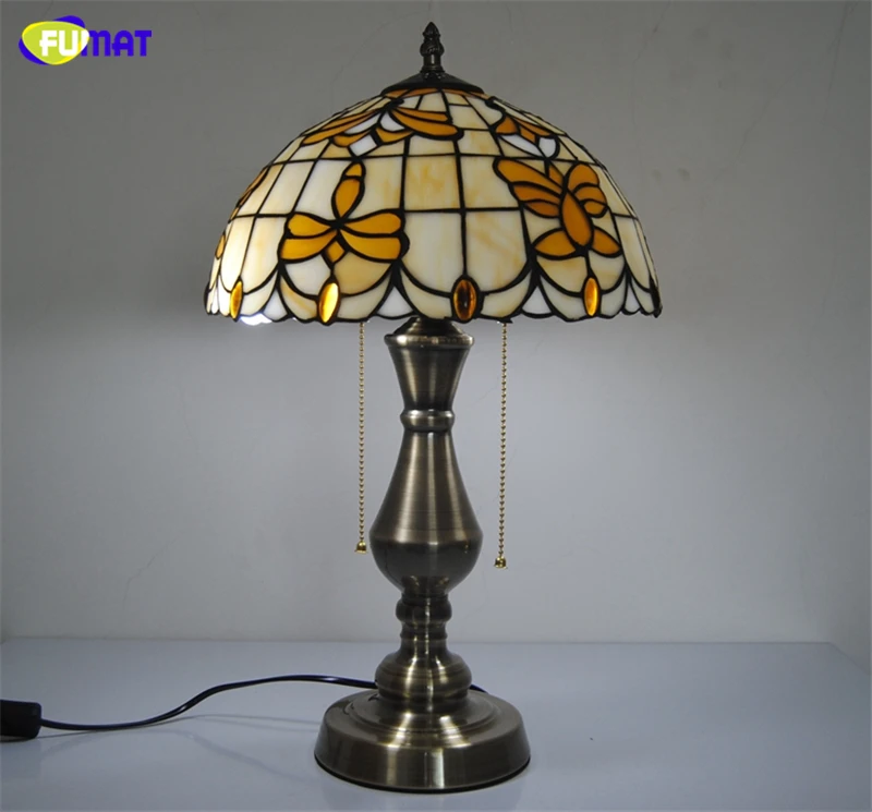 FUMAT 12&quot Table Lamps Tiffany Lily Flowers Stained Glass Light For Bed Room Living Home Decor Stand Lights | Лампы и освещение