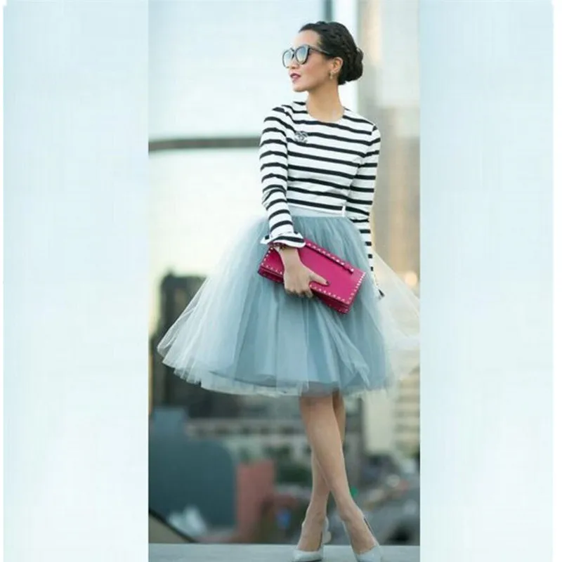 

New Fluffy Summer Casual Womens Ball Gowns Female Tulle Skirt Woman Knee Length Skirts short mini lady skirt