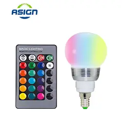 RGB светодиодный лампа E27 E14 светодиодный лампы 16 Цвет Magic светодиодный ночь лампа освещения с регулируемой яркостью волшебный свет этапа +