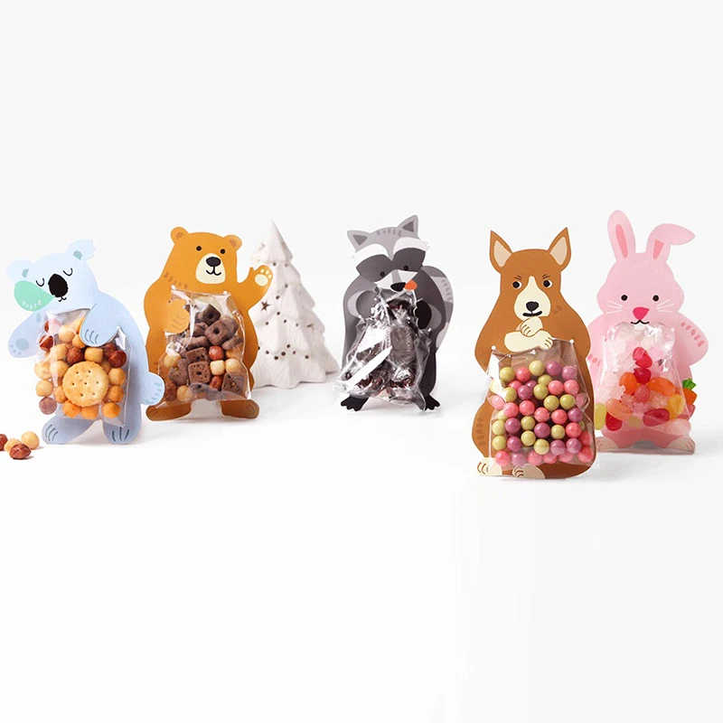 10pcs Cute Animal Kangaroo Koala Rabbit Candy Cookie Bags Gift Bags ...