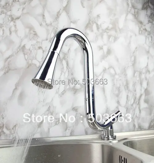 

Single Handle Extensible LED Kitchen sink Faucet Pull Out Spray Mixer Tap S-703