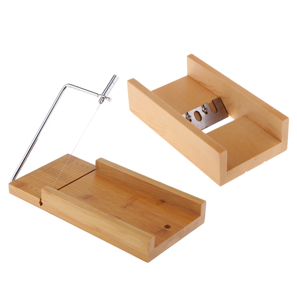 1 Set Pine Wood Soap Beveler Planer and 1 Set Soap Cutter With Wire Slicer Handmade Soap Making Tools